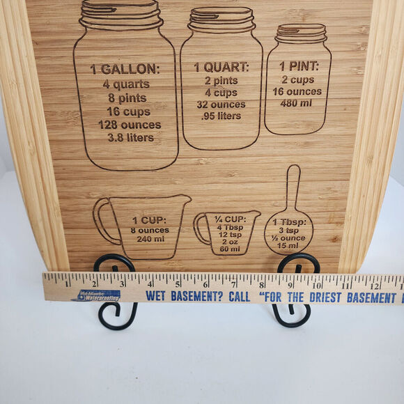 New Kitchen Measurements Wood Engraved Cutting Board With Stand - Unique Gifts - Picture 7 of 8